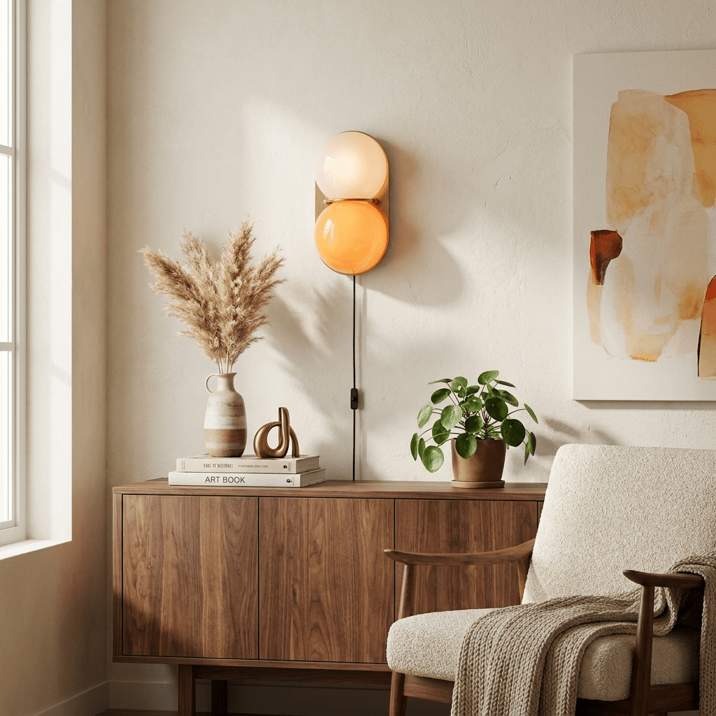 Bola Globe Glass Plug In Indoor Wall Light