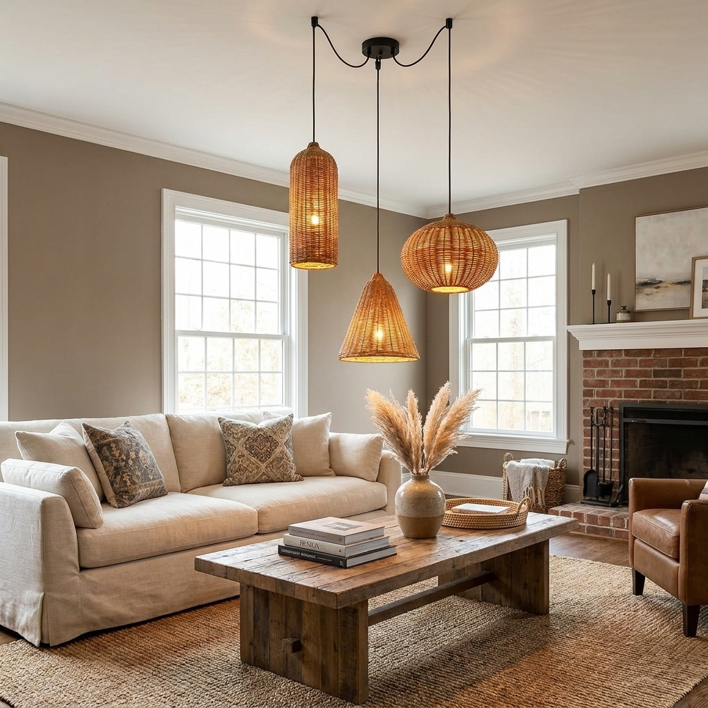 Marleigh Woven Rattan Pendant Lamp