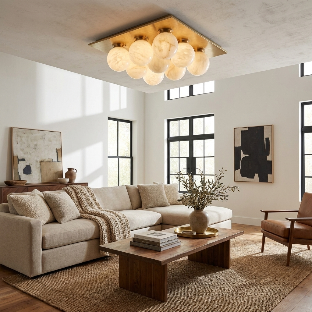 Trenwick Alabaster Flush Mount