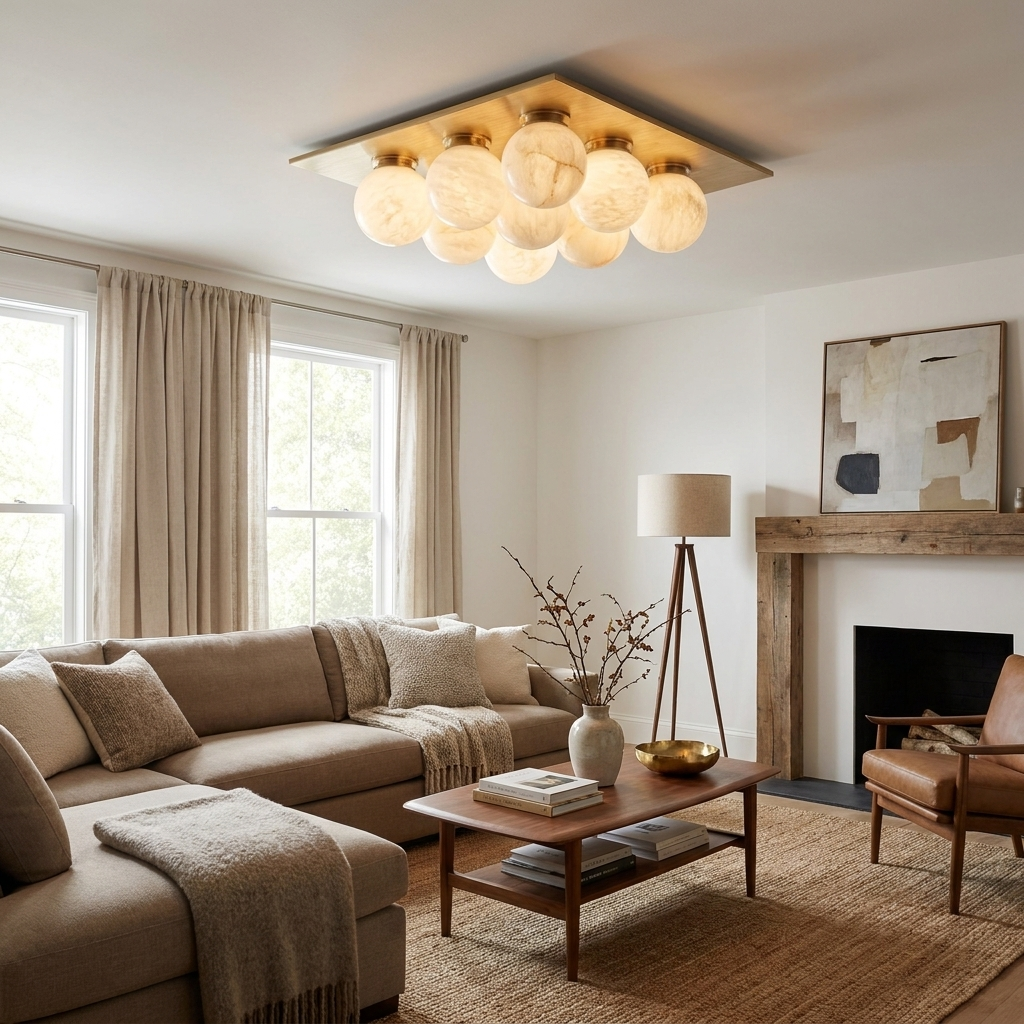 Trenwick Alabaster Flush Mount