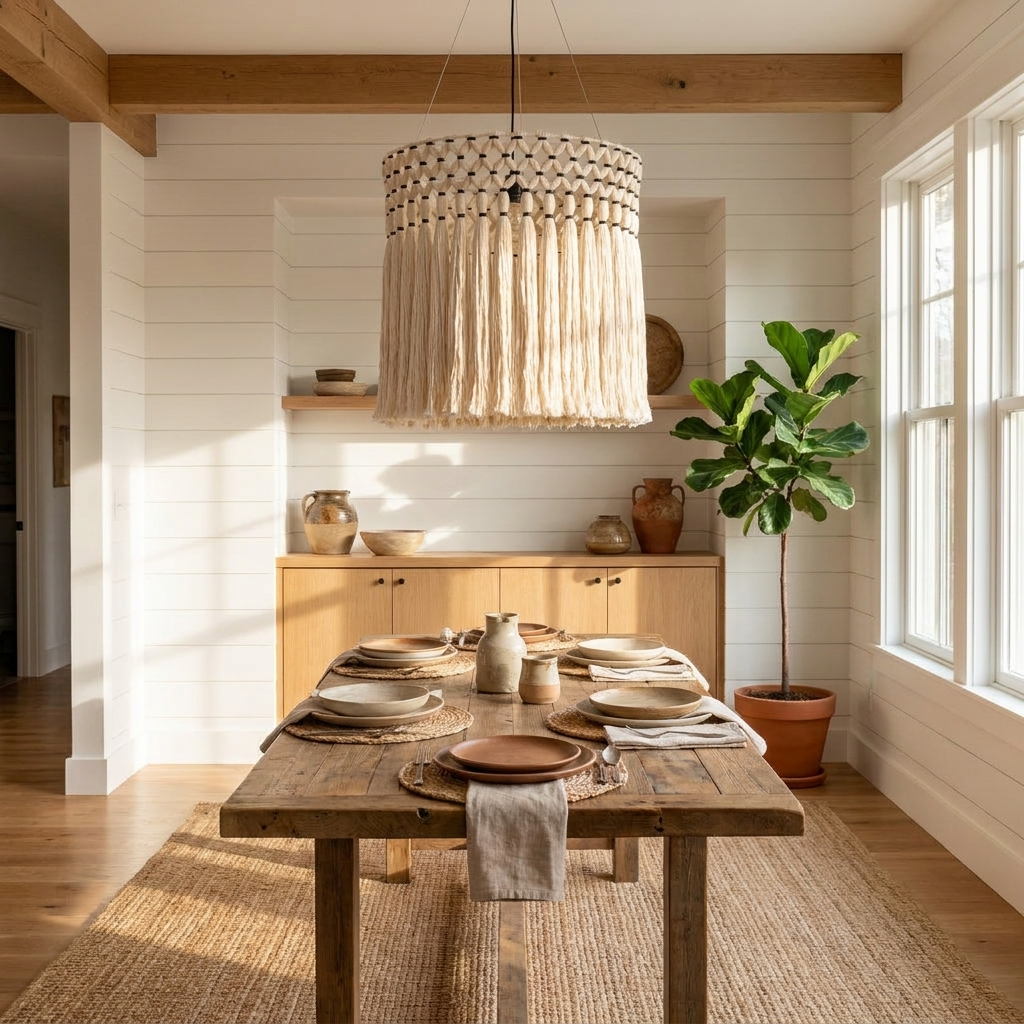 Ulmont Macrame Tassel Pendant Lamp