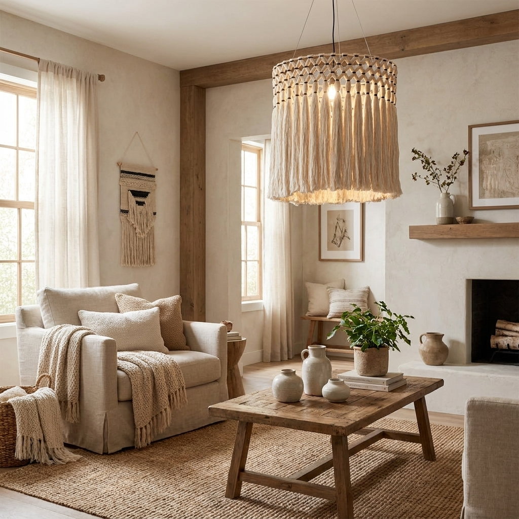 Ulmont Macrame Tassel Pendant Lamp