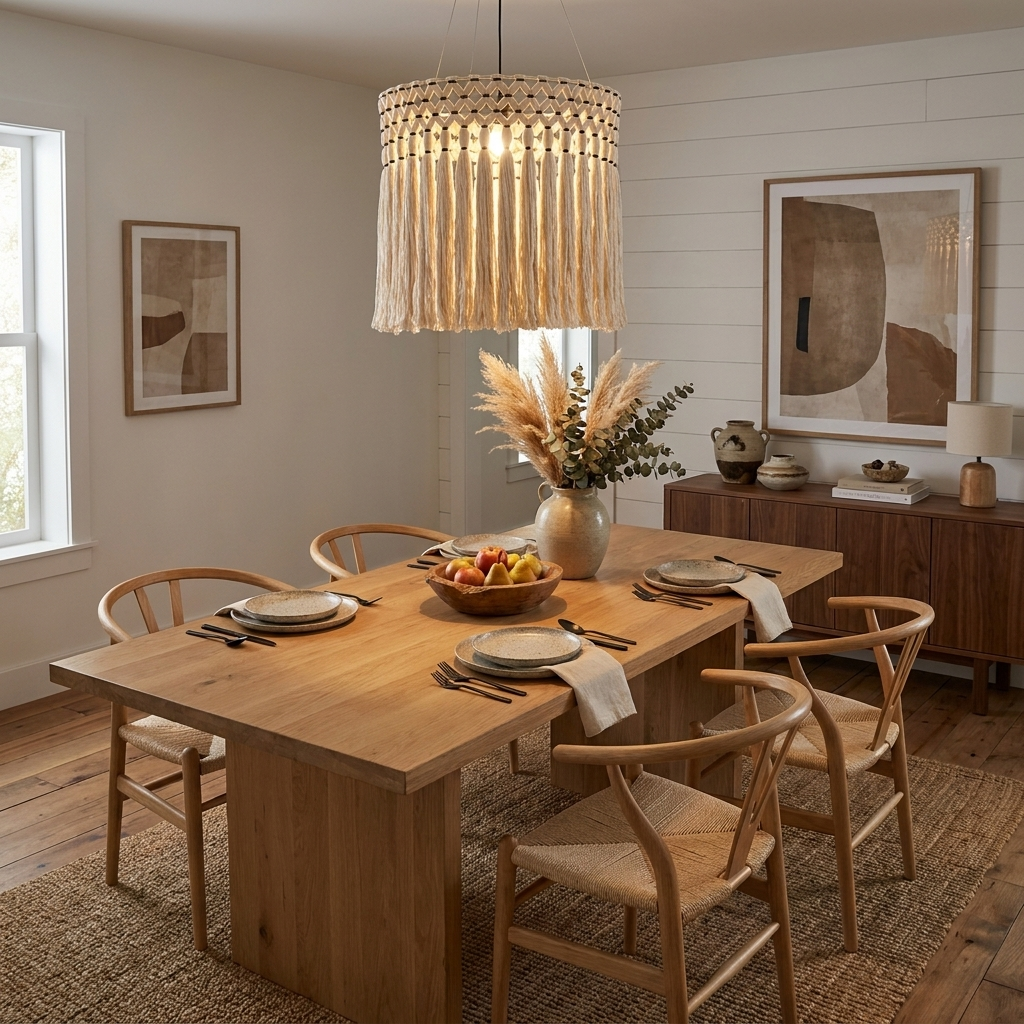 Ulmont Macrame Tassel Pendant Lamp