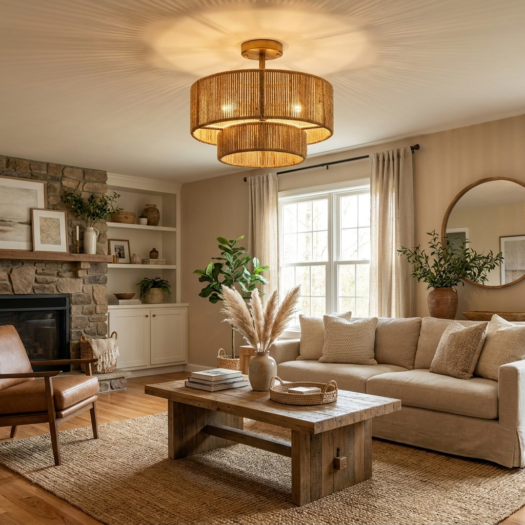 Cormhurst Hemp Rope Flush Mount