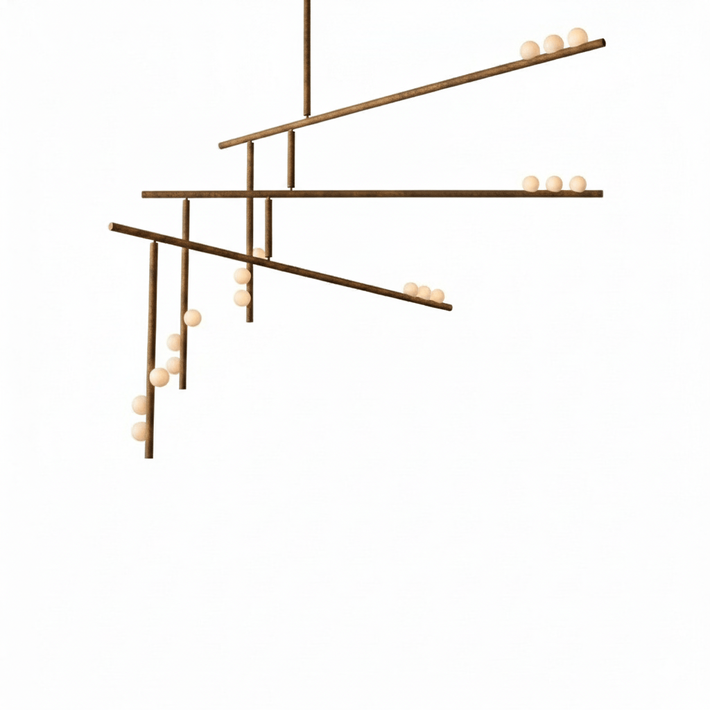 Yieli Brass Glass Drop Chandelier