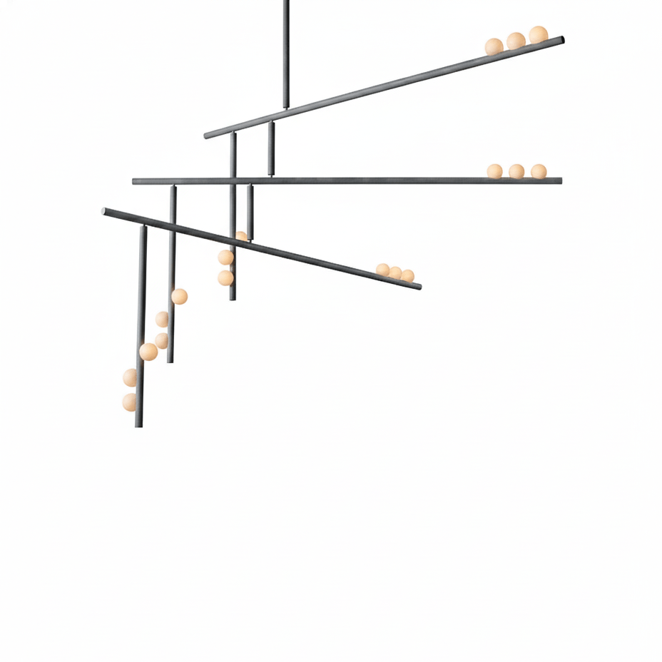 Yieli Brass Glass Drop Chandelier