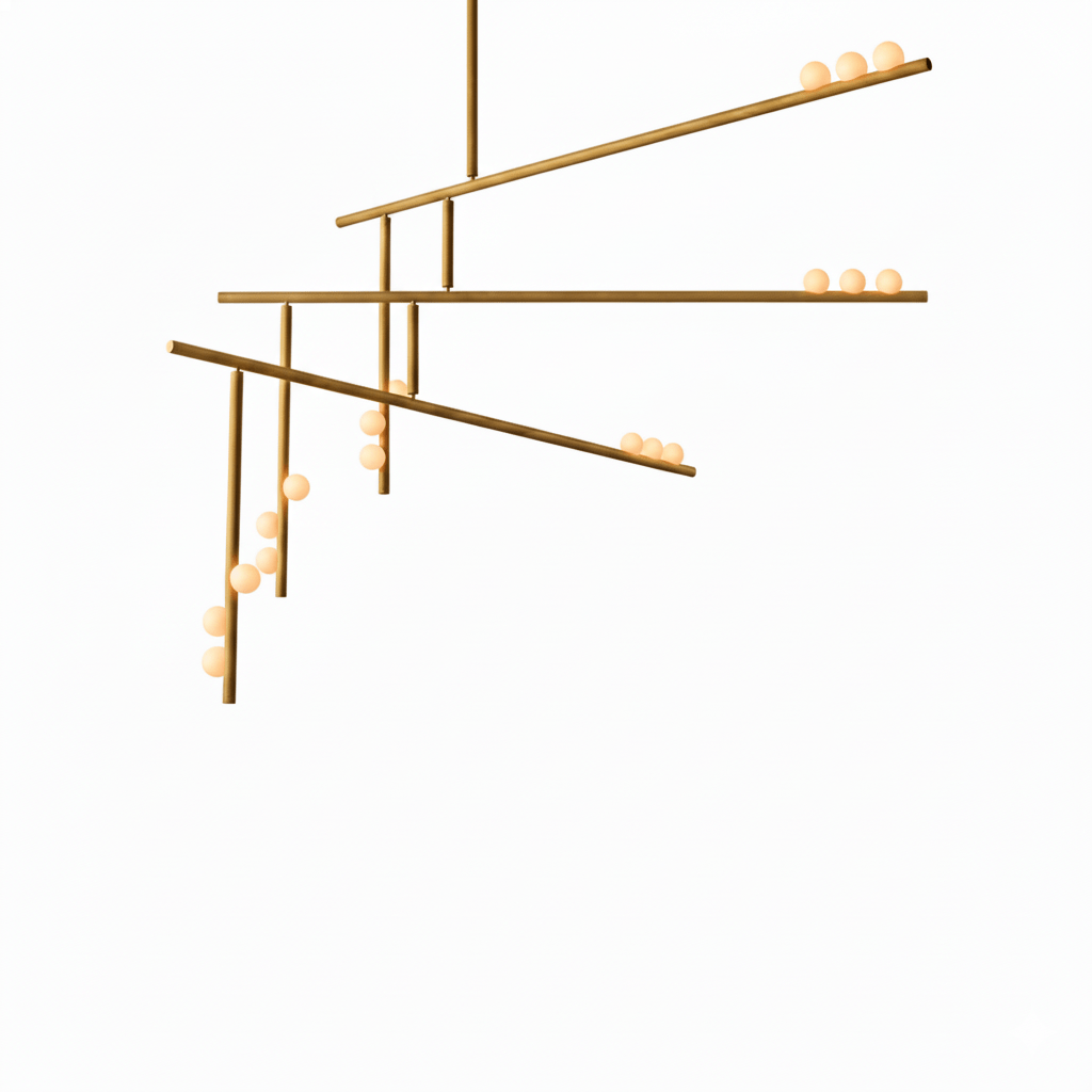 Yieli Brass Glass Drop Chandelier