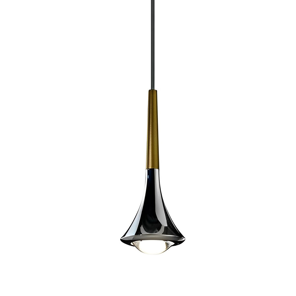 1-Light Water Drop Metal LED Nordic Staircase Pendant Lights Small Chandelier - Lamp Outdoor
