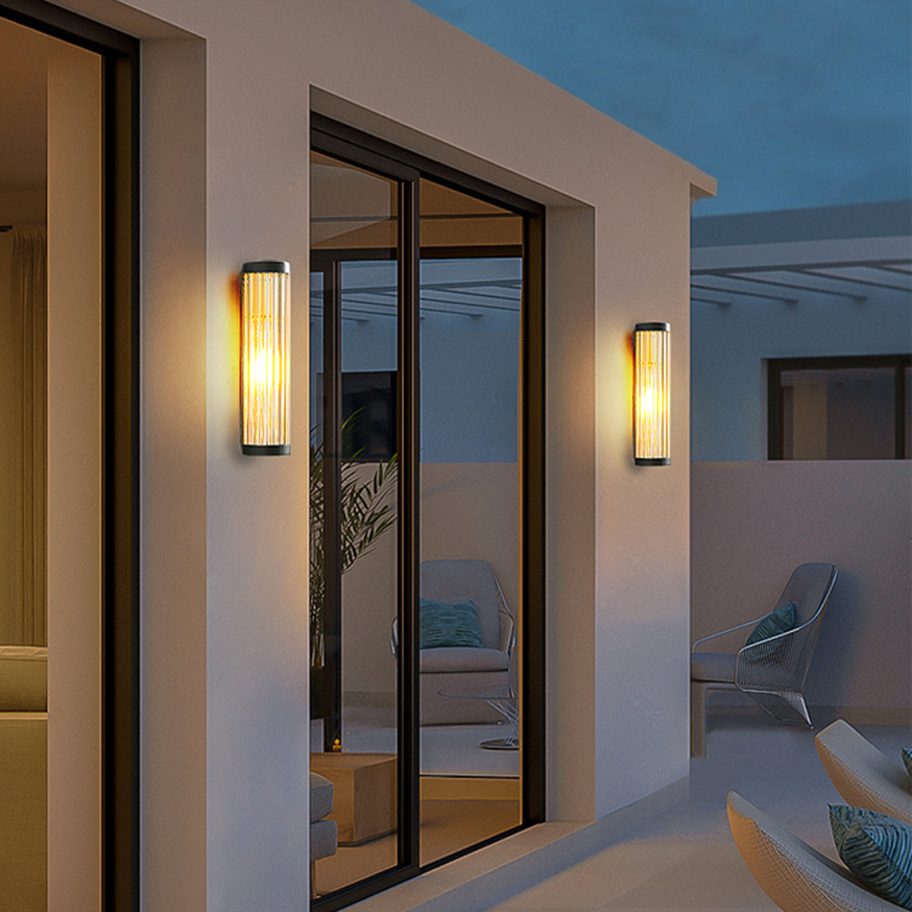 Ray Modern Semi-Cylindrical Metal Glass Outdoor Wall Lamp - Lamp Outdoor