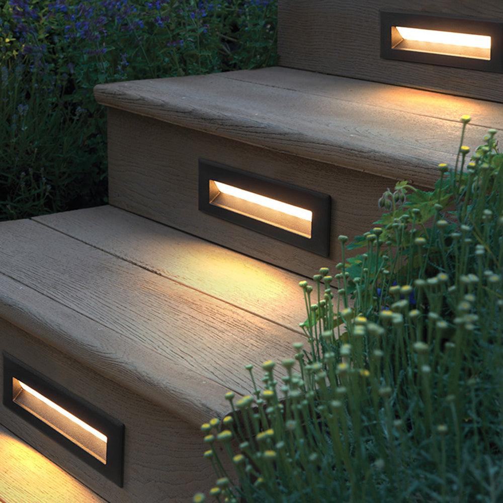 Ray Modern Metal Rectangular Outdoor Deck Step Light - Lamp Outdoor