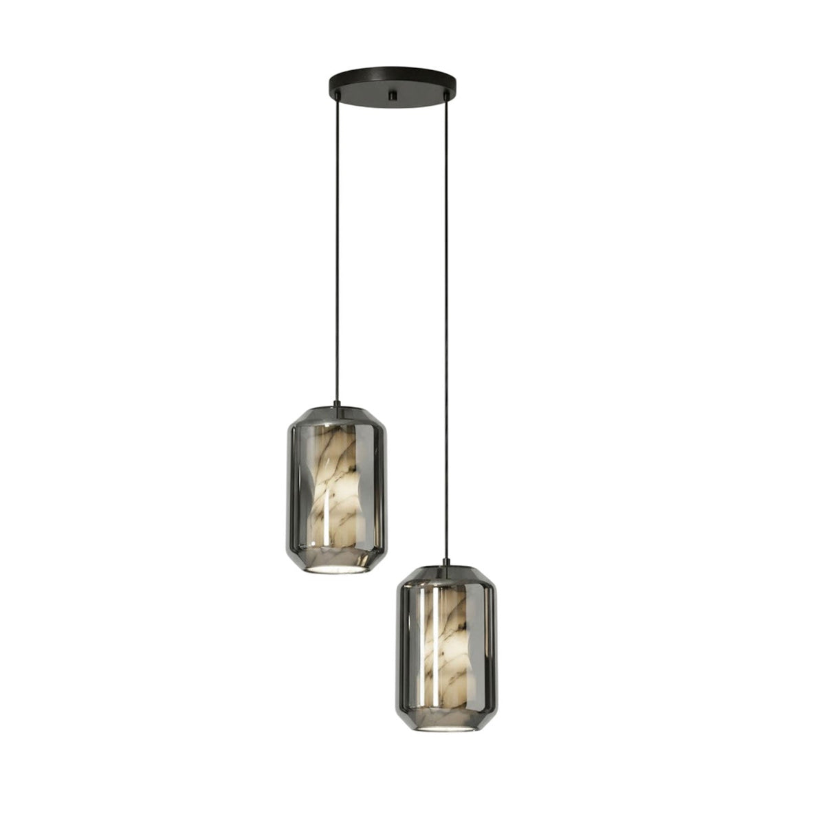 Yikia Alabaster Glass Cylinder Pendant Light