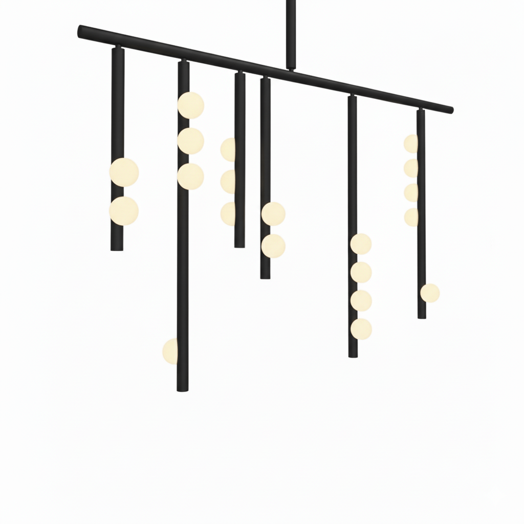Yieli Brass Glass Drop Chandelier
