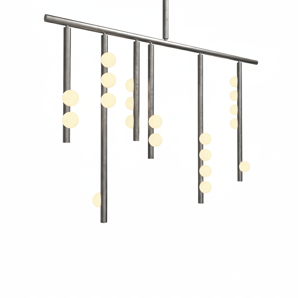 Yieli Brass Glass Drop Chandelier
