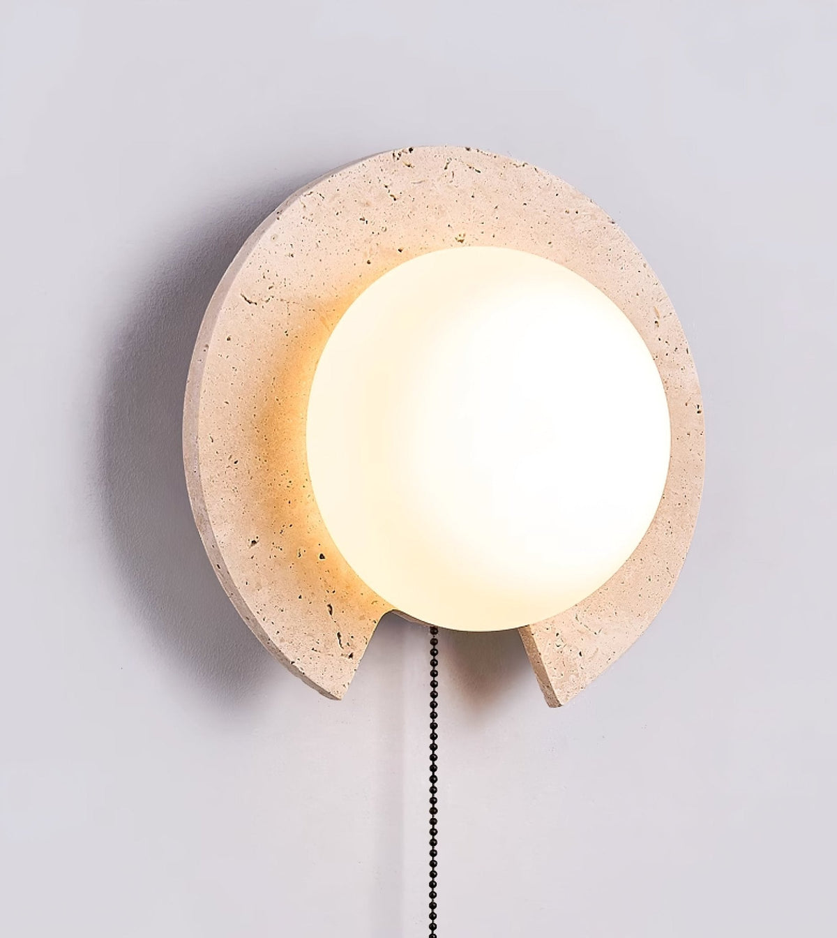 Zamaryra Semi-Circular Travertine Wall Light