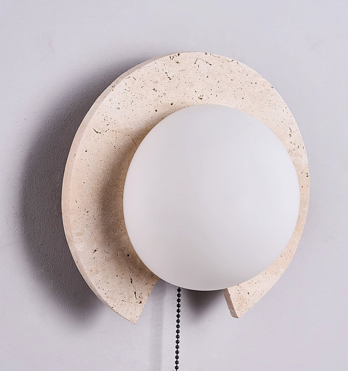 Zamaryra Semi-Circular Travertine Wall Light