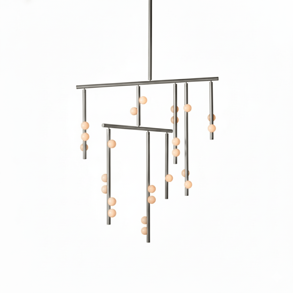 Yieli Brass Glass Drop Chandelier