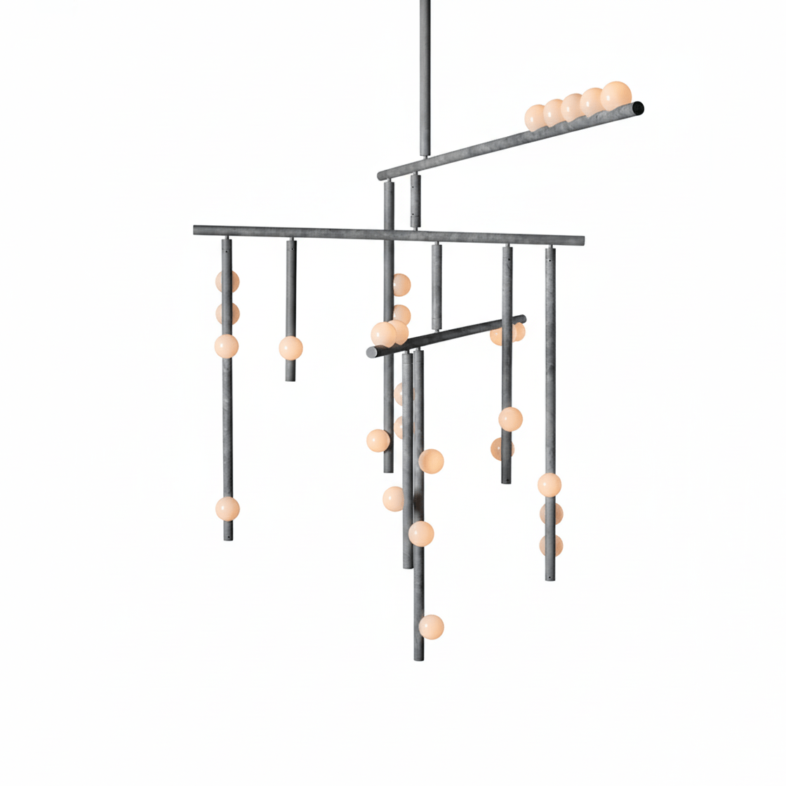 Yieli Brass Glass Drop Chandelier