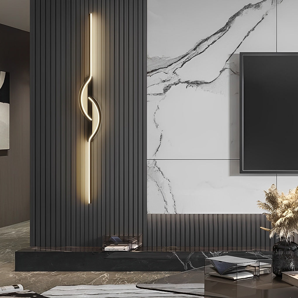 Strip Creative Stepless Dimming 3 Step Dimming Black Modern Wall Lamp - Lamp Outdoor