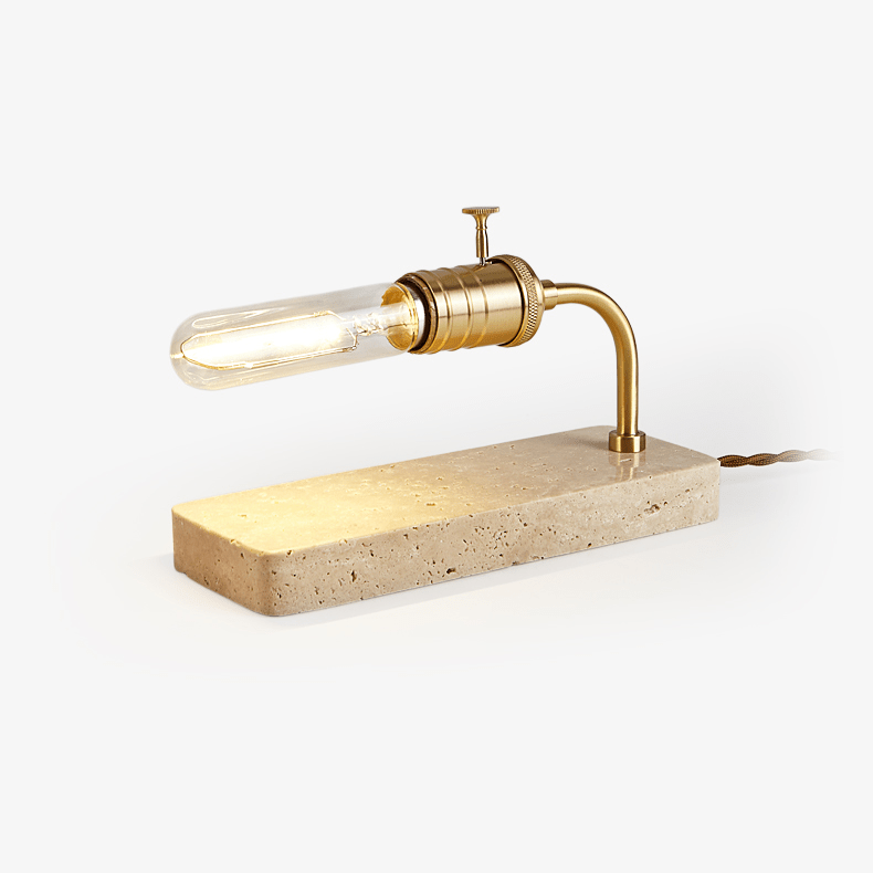Corin Travertine Vintage Tube Table Lamp