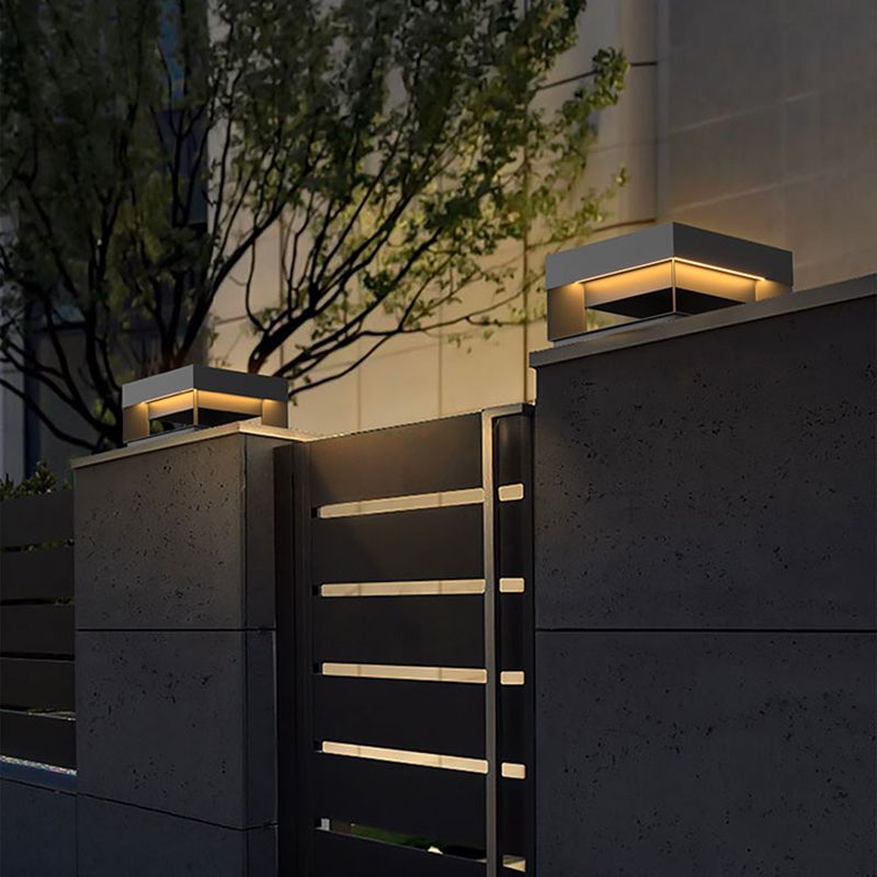 Ray Post Modern Solar Square Metal LED Outdoor Light - Lamp Outdoor