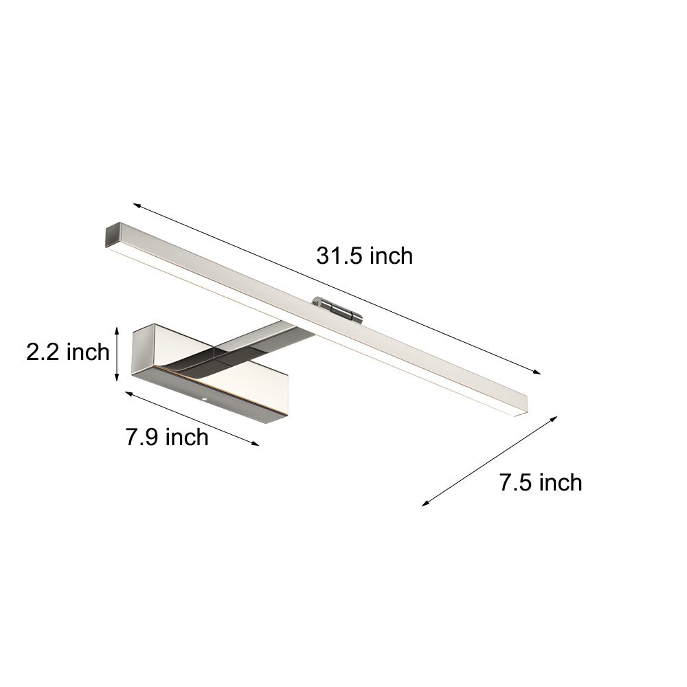 31'' 180° Adjustable Stainless Steel Bathroom Vanity Light with LED Strip - Lamp Outdoor