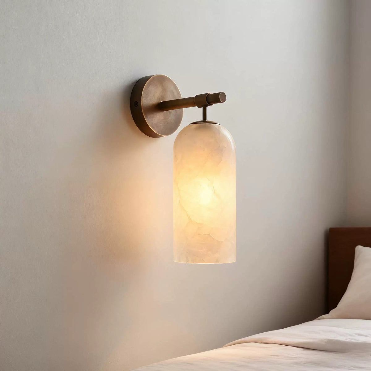 Posha Pillar Alabaster Indoor Wall Light