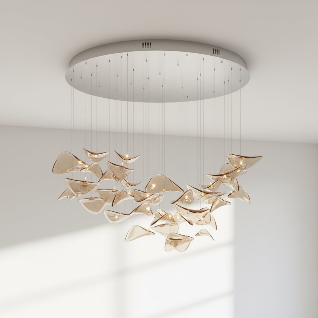 Venia Wave Floating Leaf Chandelier
