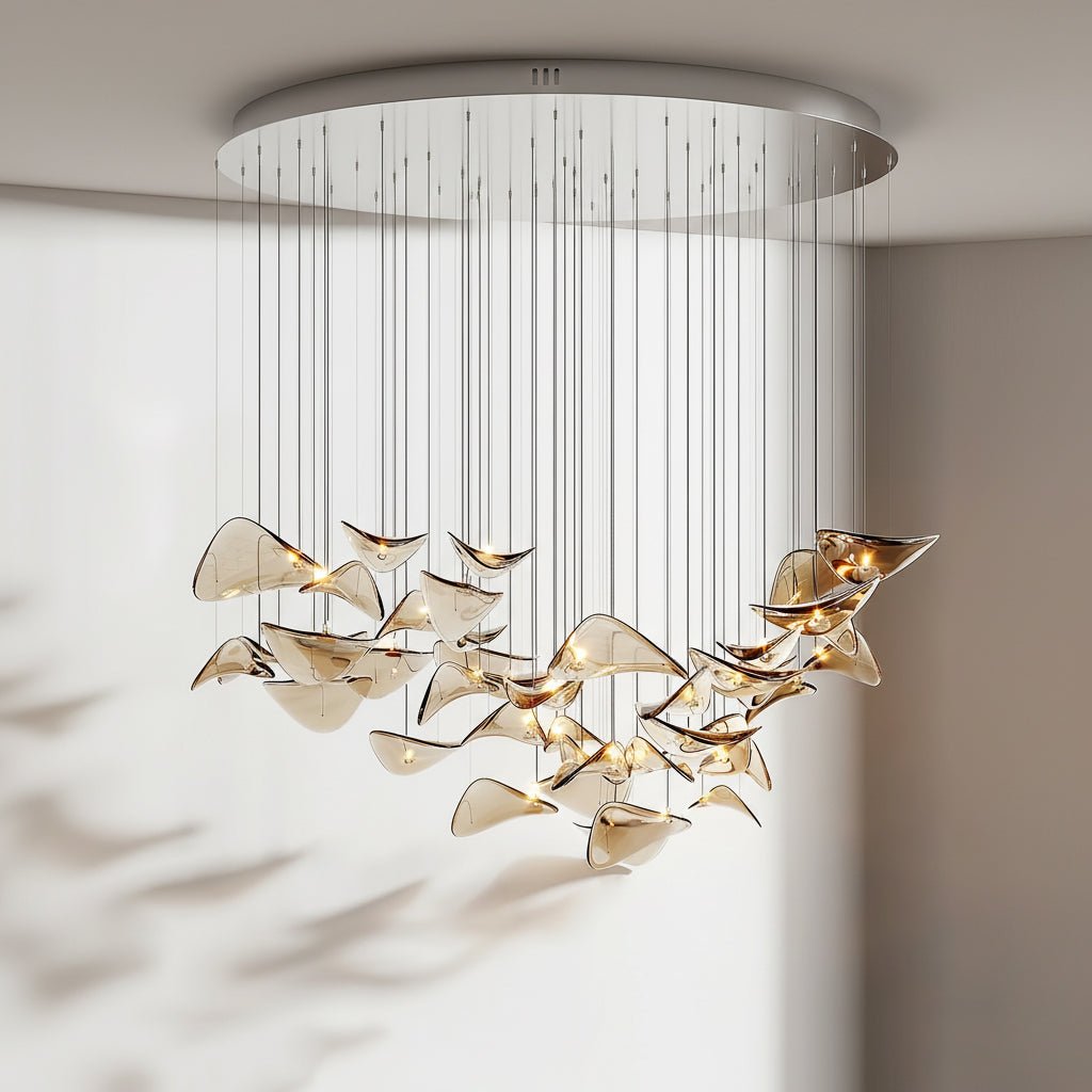 Venia Wave Floating Leaf Chandelier