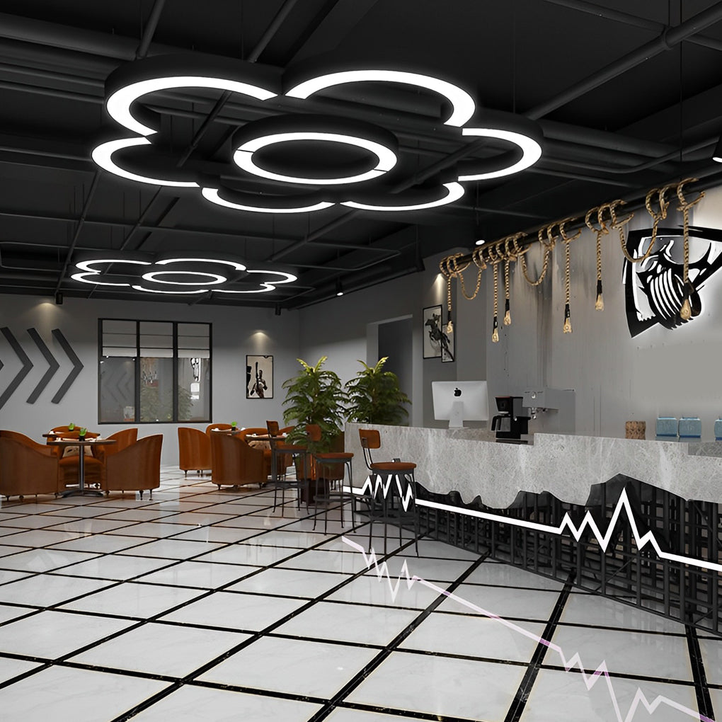 Curved Slim C Shape LED Pendant Half-Circle Hanging Profile Light for Office - Lamp Outdoor