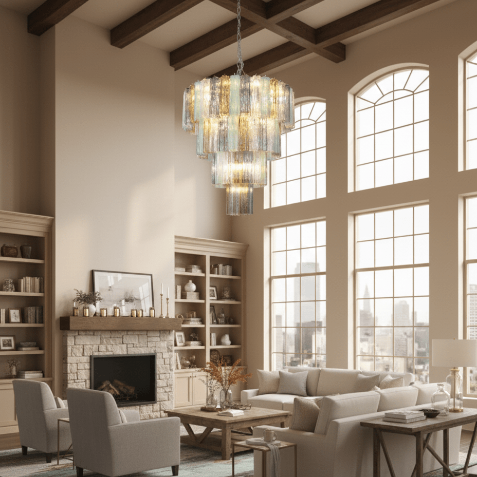 Kobi Eclat Elegant Colorful Glass Prism Chandelier