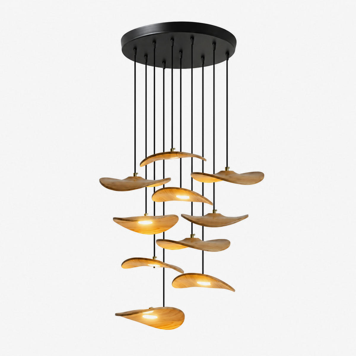 Lowenstone Wood Blade Chandelier