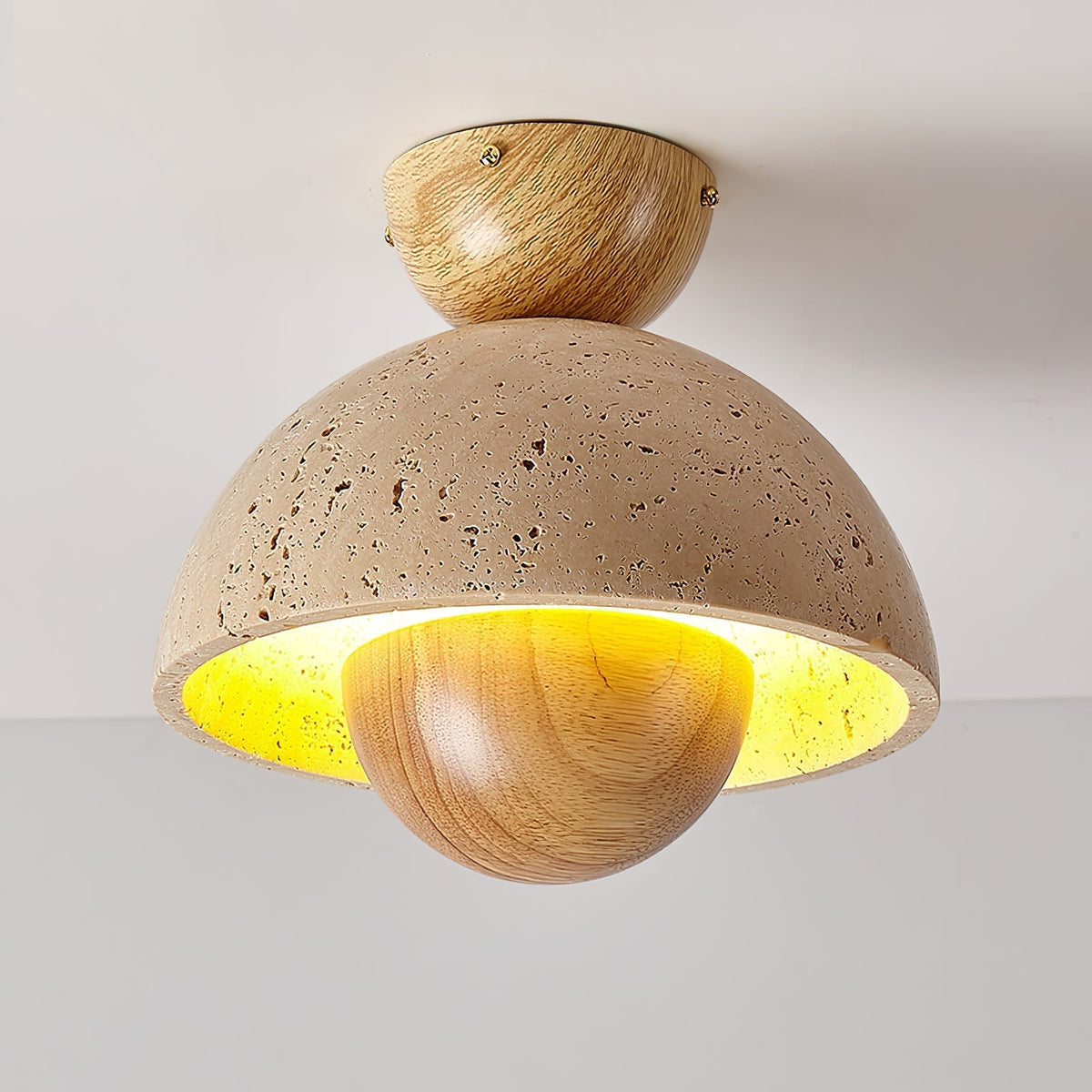 Tavivel Travertine Wood Ceiling Light