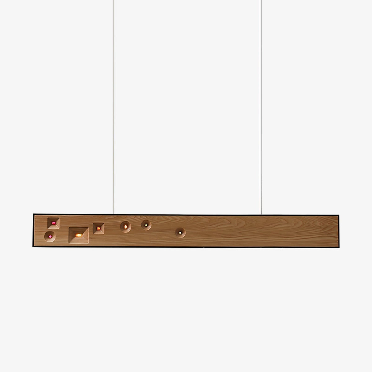 Elvorora Pendant Light Wood Gemstone Linear LED
