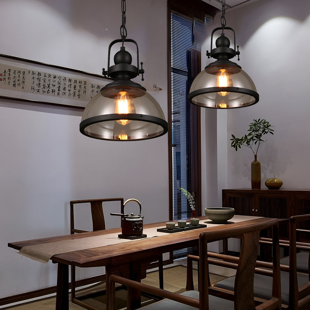 Antique Glass Iron Retro Industrial Pendant Ceiling Lights Dining Room Hanging Island Lamp - Lamp Outdoor