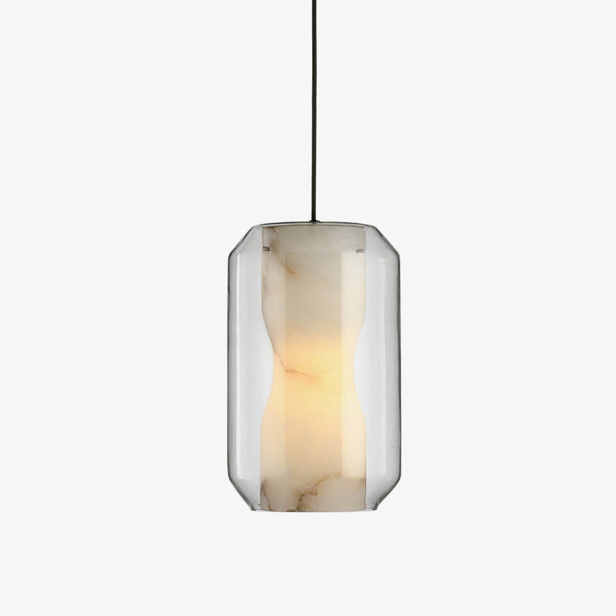 Yikia Alabaster Glass Cylinder Pendant Light
