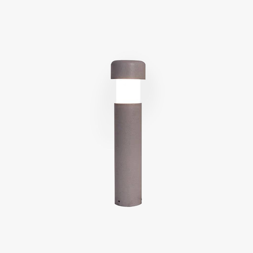 Ray Modern Metal Cylindrical Outdoor Path Light, Gray - Lamp Outdoor