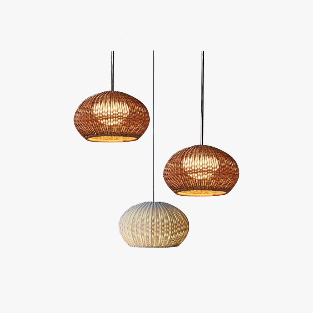 Ritta Modern Lantern Pendant Light, Coffee & Beige - Lamp Outdoor