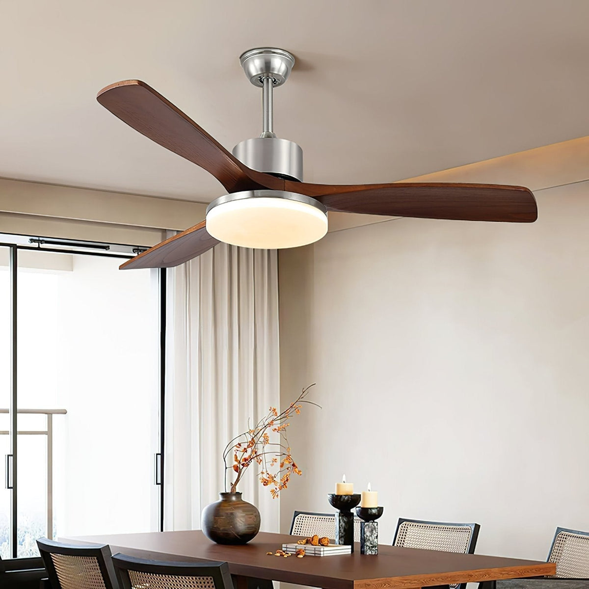 Alduira Modern Wood Ceiling Fan Light