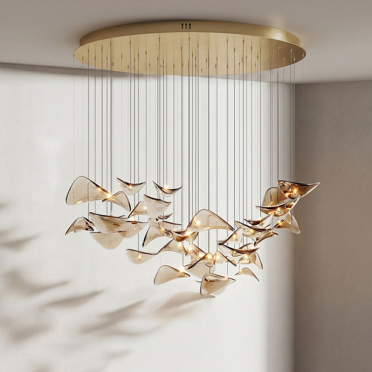 Venia Wave Floating Leaf Chandelier
