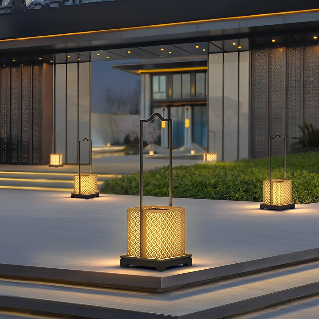 Retro Portable Waterproof LED Black Modern Lawn Lamp Solar Outdoor Lights - Lamp Outdoor