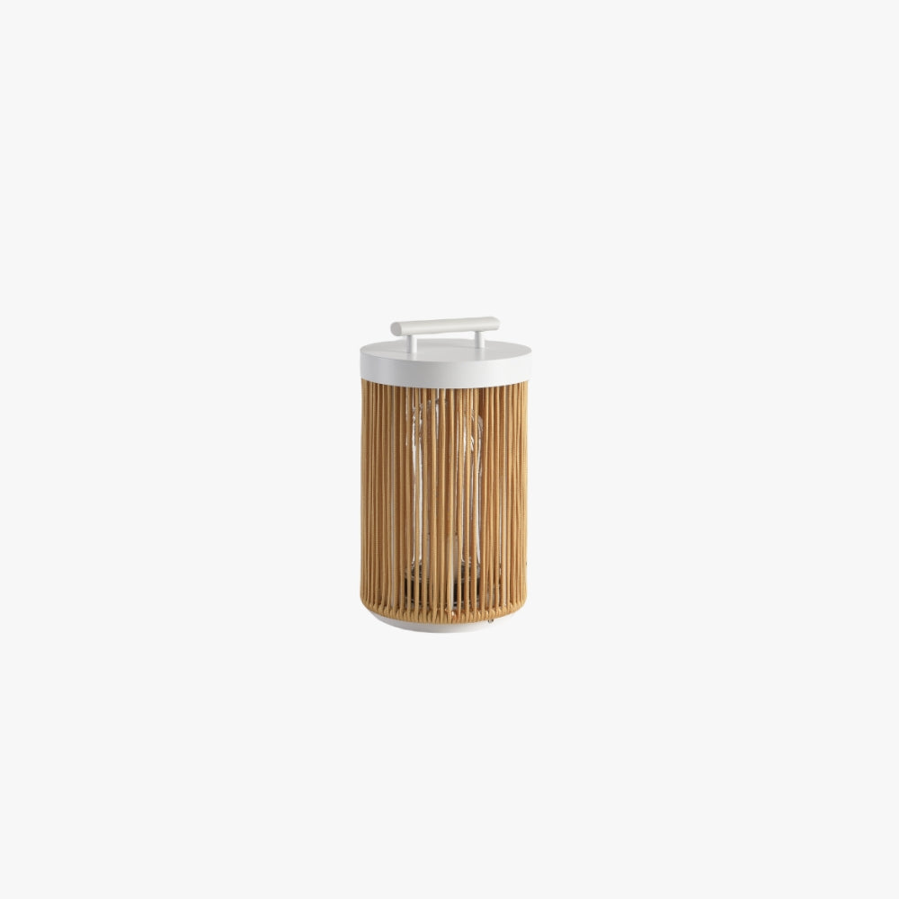 Ritta Retro Metal/Rattan Floor Lamp, Hardwired/Solar/LED, Outdoor - Lamp Outdoor