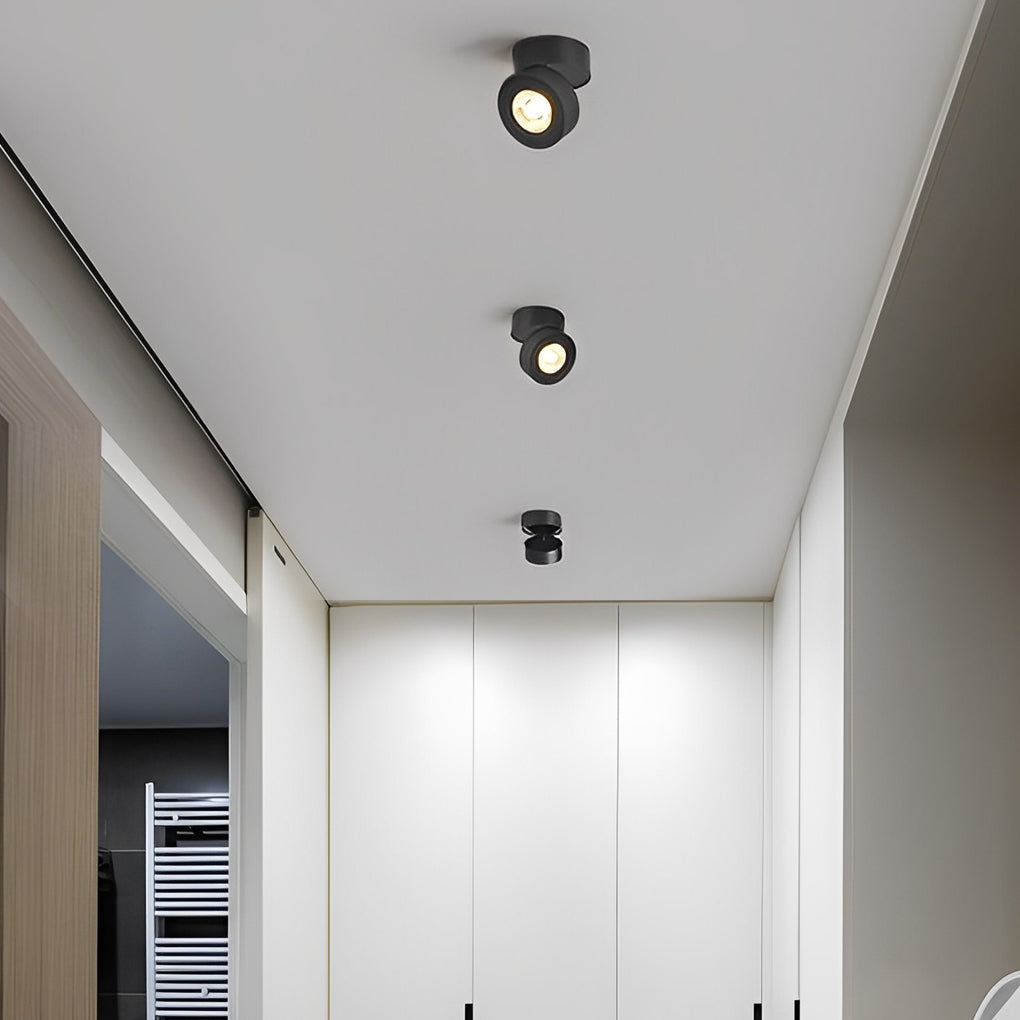 Round 7W Foldable LED Spotlight Rotating Head Flush Mount Light - Lamp Outdoor
