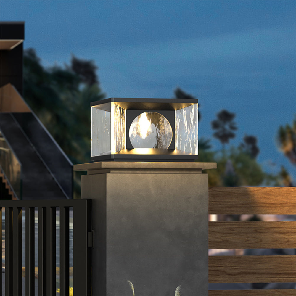 Ray Modern Transparent Rectangular Metal Glass Outdoor Floor Lamp - Lamp Outdoor