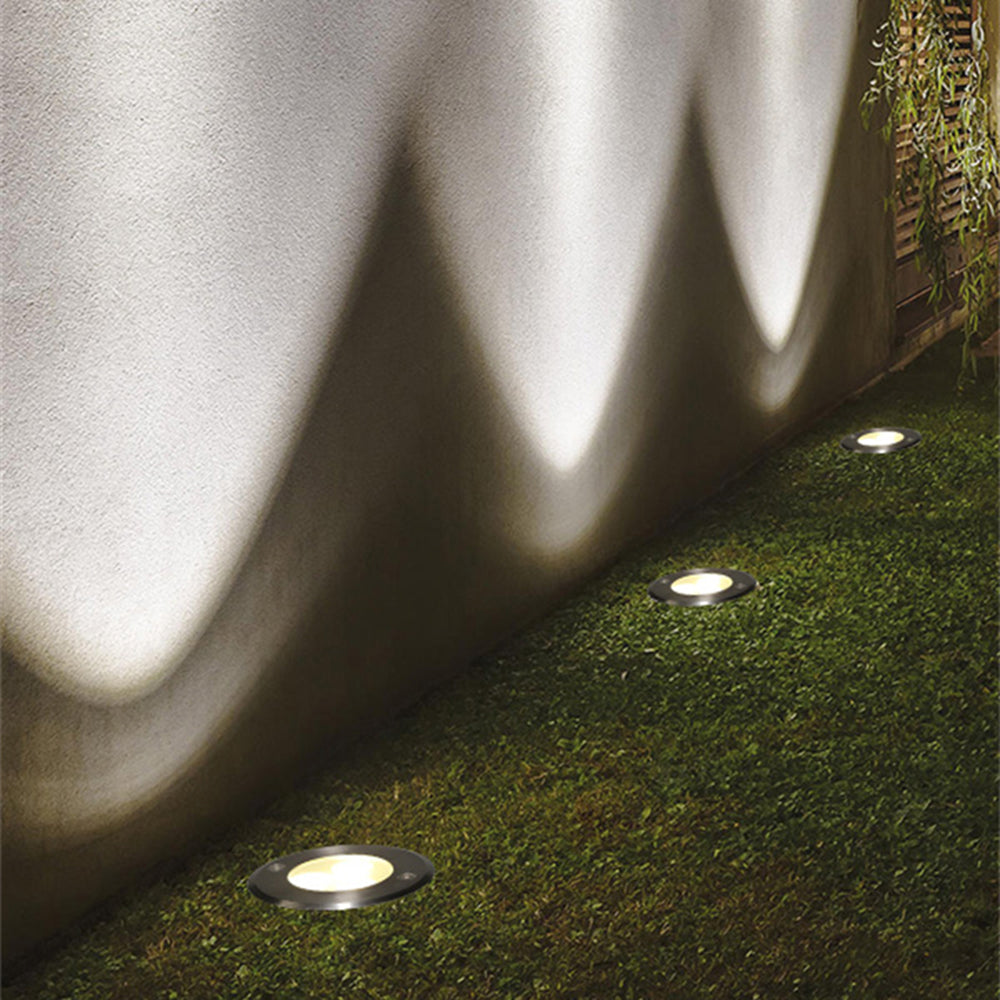 Ray Modern Metal Cylindrical Recessed Outdoor Step Deck Light - Lamp Outdoor