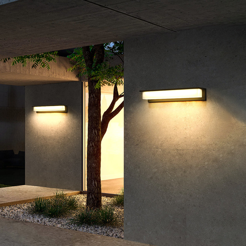 Ray Modern Rectangular Metal Acrylic Outdoor Solar Wall Lamp - Lamp Outdoor