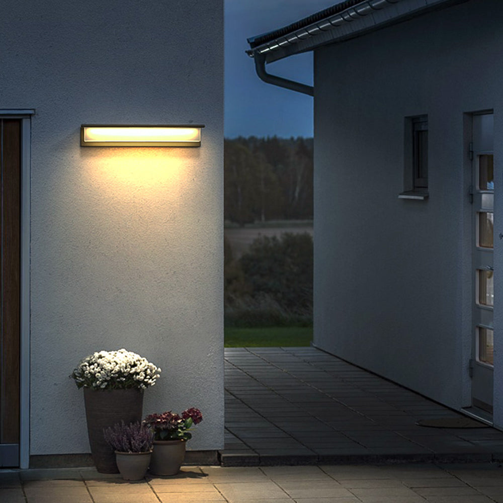 Ray Modern Rectangular Metal Acrylic Outdoor Solar Wall Lamp - Lamp Outdoor