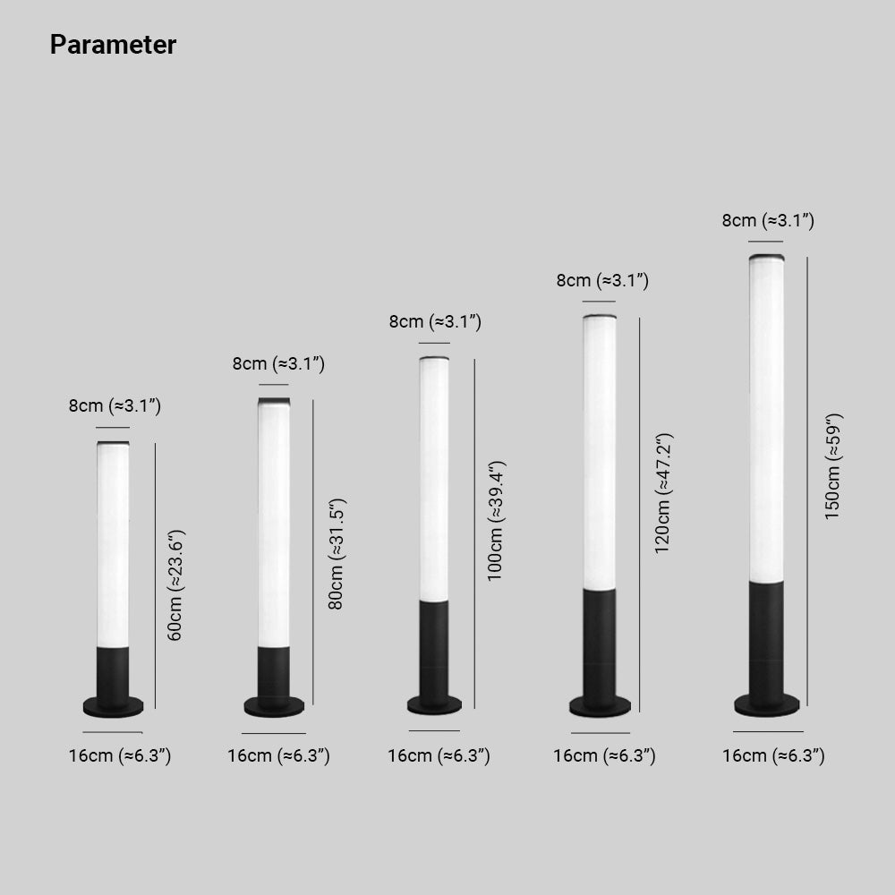 Ray Minimalist Cylindrical Acrylic Outdoor Ground Ligh - Lamp Outdoor