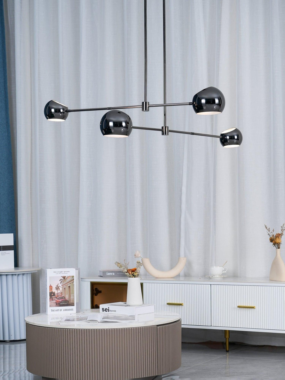 Celanella Chandelier Black Glass Acaba Elegant
