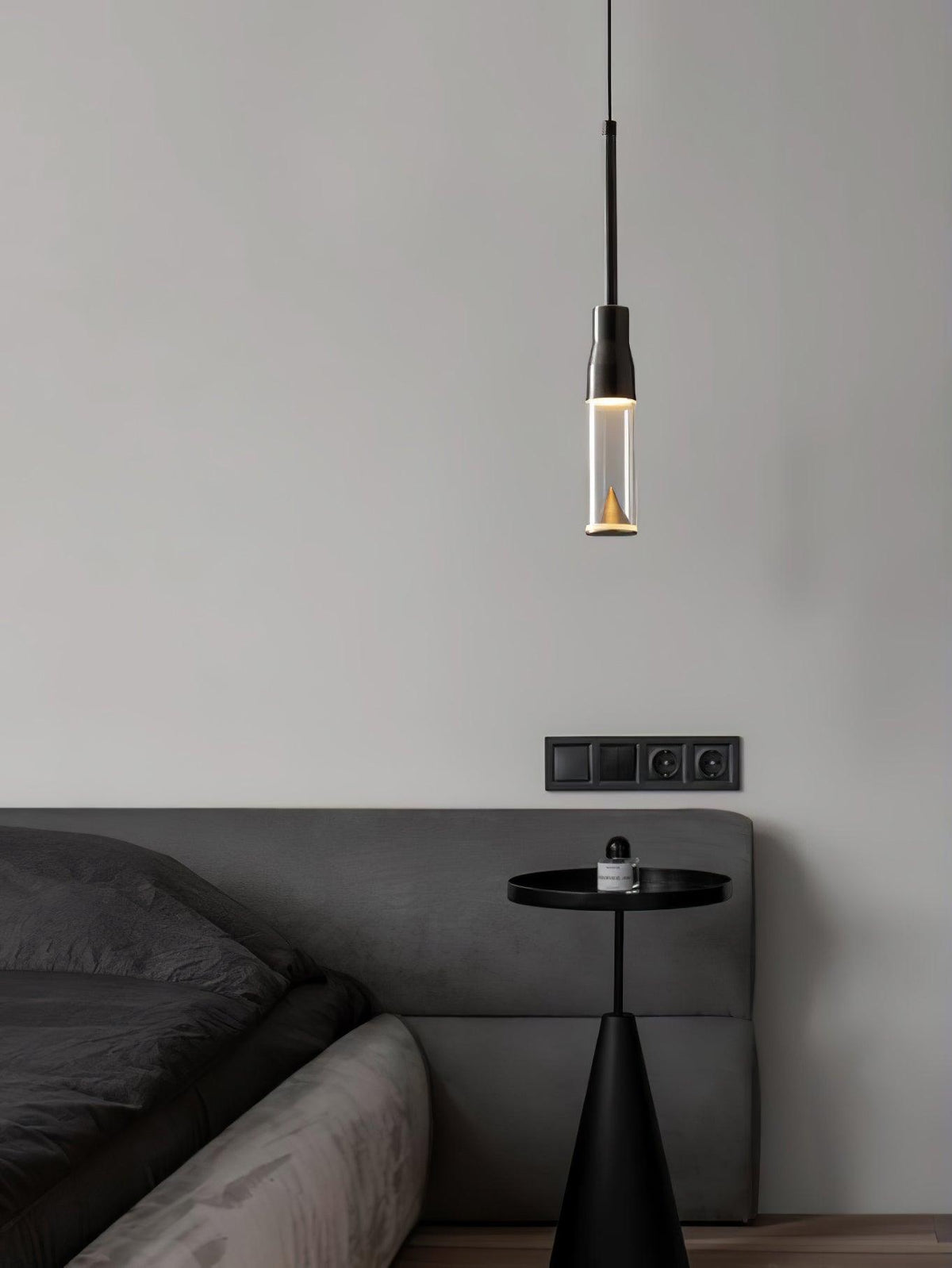 Lominex Pendant Lamp Acrylic Hat Plate Chrome Modern