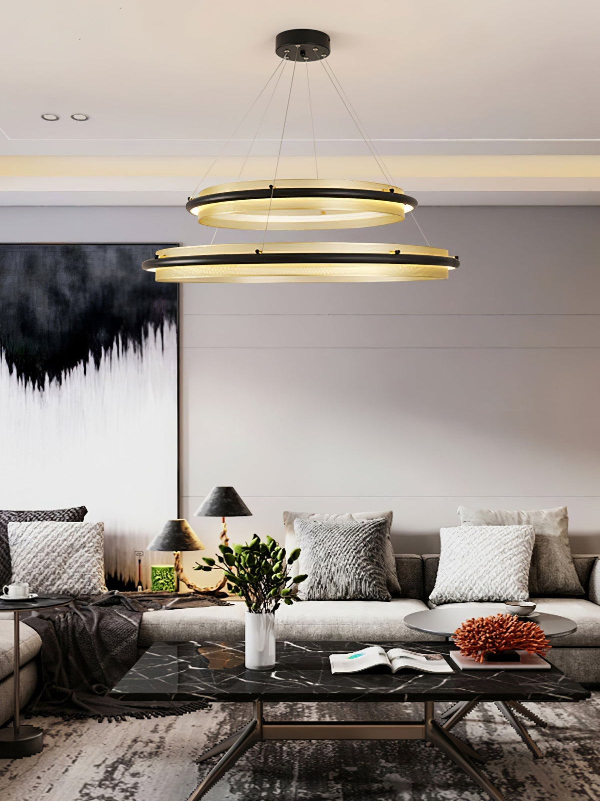 Erveliel Modern Minimalist LED Round Chandelier